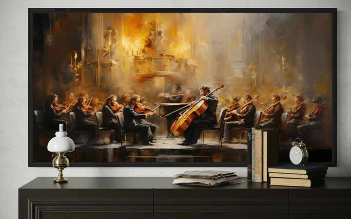 Abstract Orchestra Classical Music Framed Canvas Wall Art