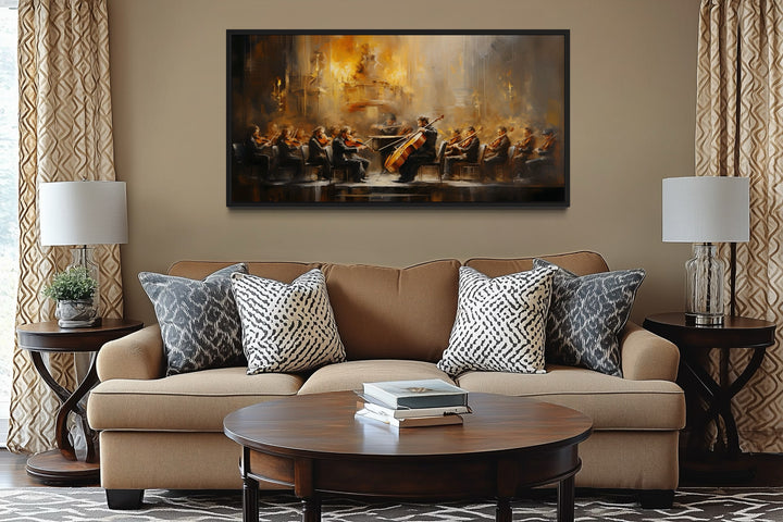 Abstract Orchestra Classical Music Framed Canvas Wall Art