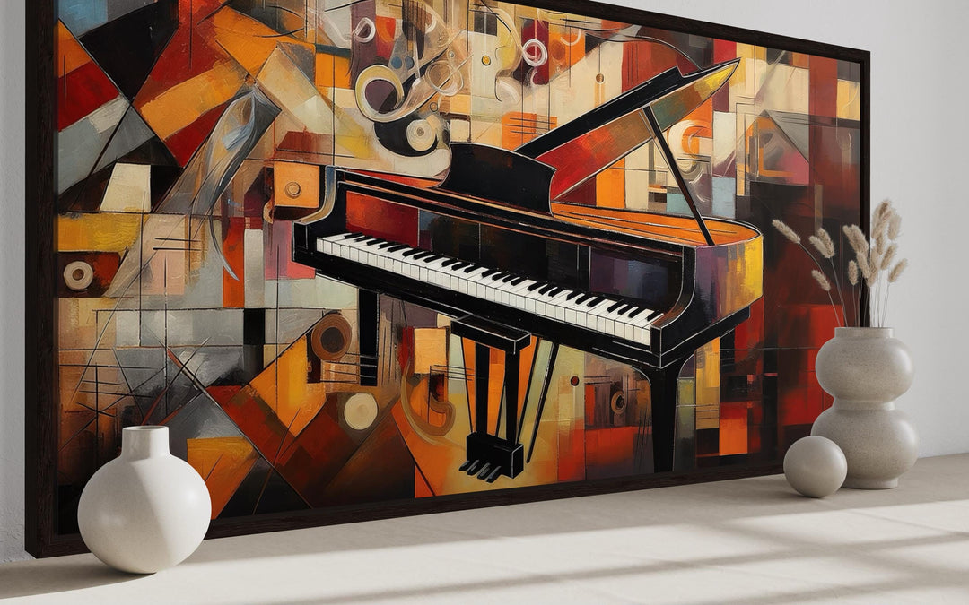 Abstract Piano Painting Framed Canvas Wall Art