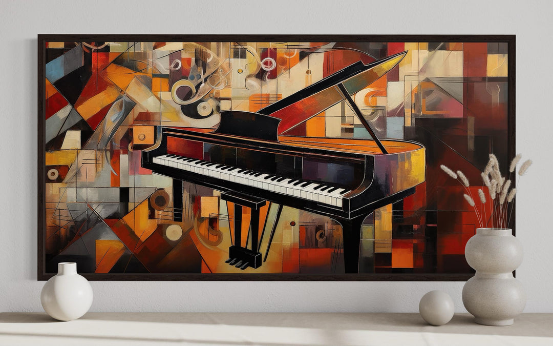 Abstract Piano Painting Framed Canvas Wall Art