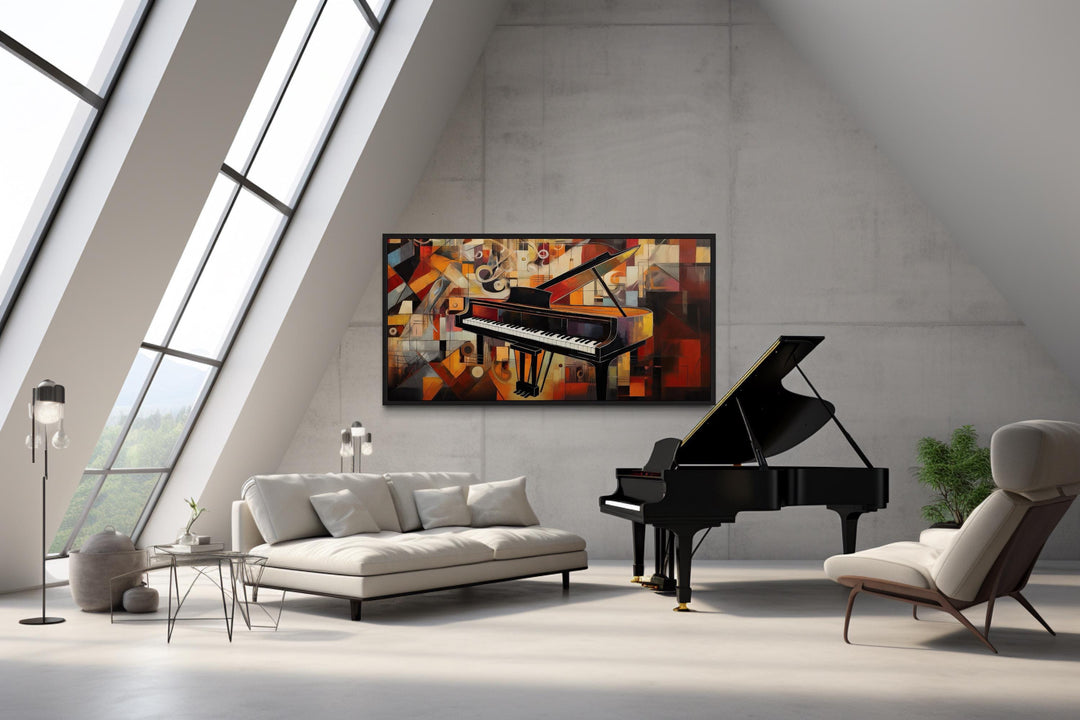 Abstract Piano Painting Framed Canvas Wall Art