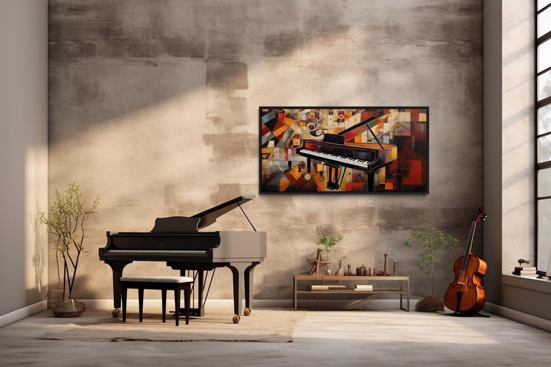 Abstract Piano Painting Framed Canvas Wall Art