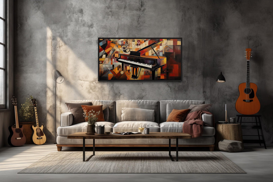 Abstract Piano Painting Framed Canvas Wall Art