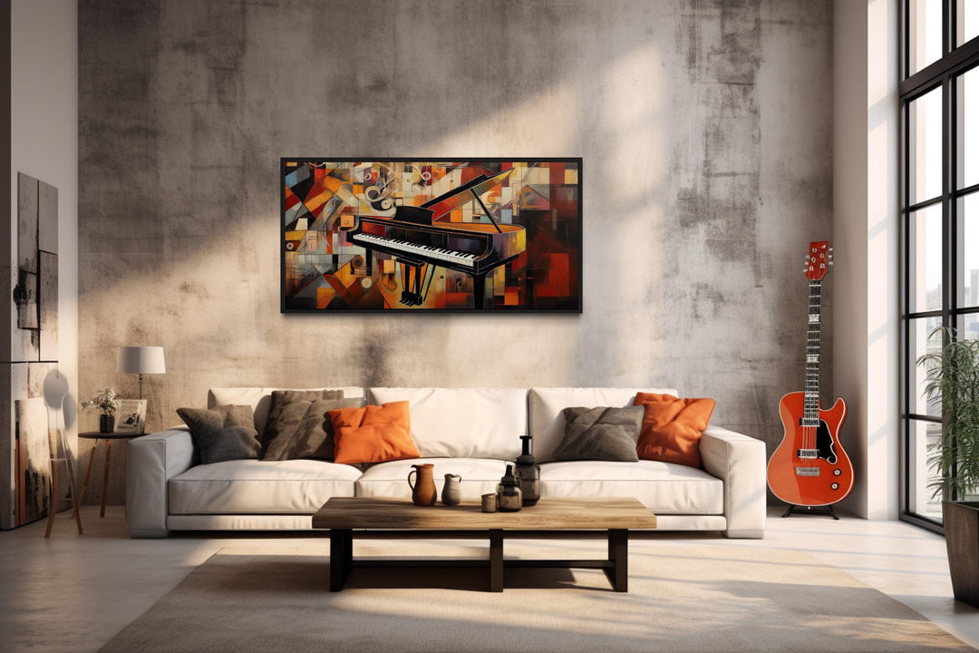 Abstract Piano Painting Framed Canvas Wall Art