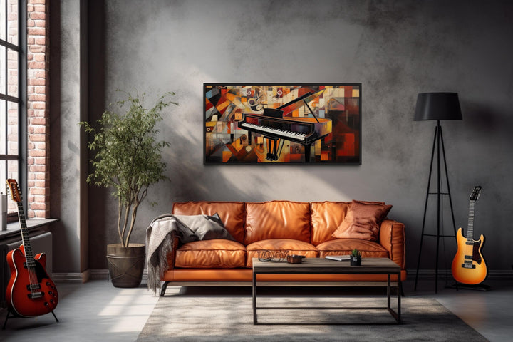 Abstract Piano Painting Framed Canvas Wall Art