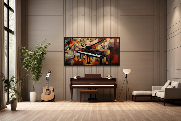 Abstract Piano Painting Framed Canvas Wall Art