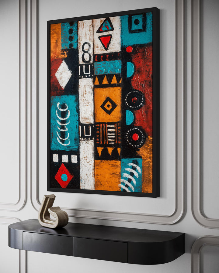 Abstract Tribal Geometric Symbols Painting African Wall Art