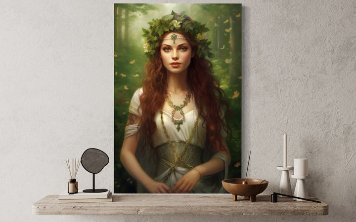 Aine Irish Goddess of Summer, Wealth and Sovereignty Framed Canvas Wall Art