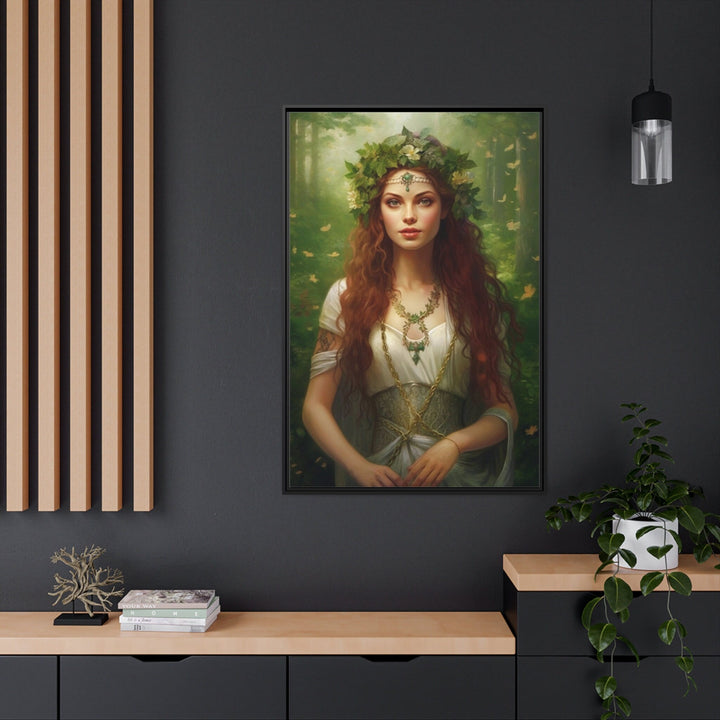 Aine Irish Goddess of Summer, Wealth and Sovereignty Framed Canvas Wall Art