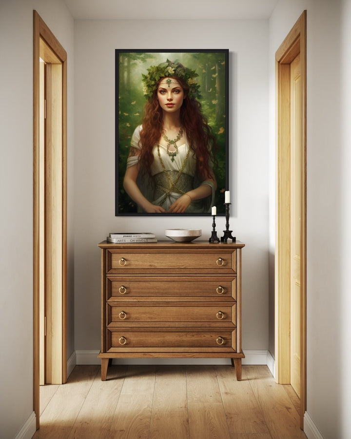 Aine Irish Goddess of Summer, Wealth and Sovereignty Framed Canvas Wall Art