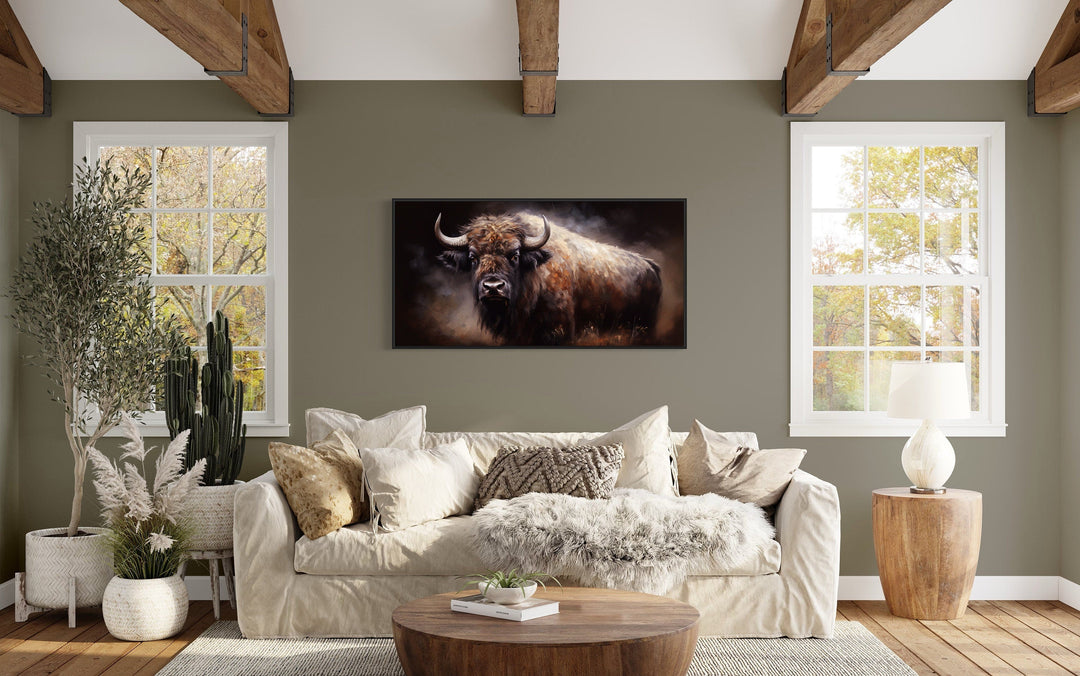 American Buffalo Extra Large Framed Canvas Wall Art