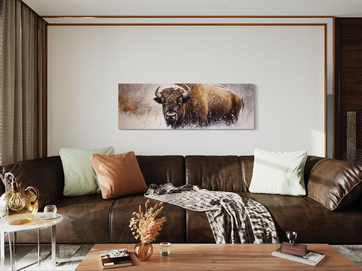 American Buffalo Long Horizontal Framed Canvas Wall Art