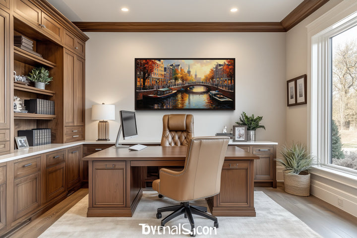 Amsterdam Canal Wall Art – Framed Canvas Print With Urban Sophistication Decor