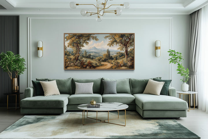 Antique Tapestry Wall Art – Framed Landscape Canvas With Classic European Style