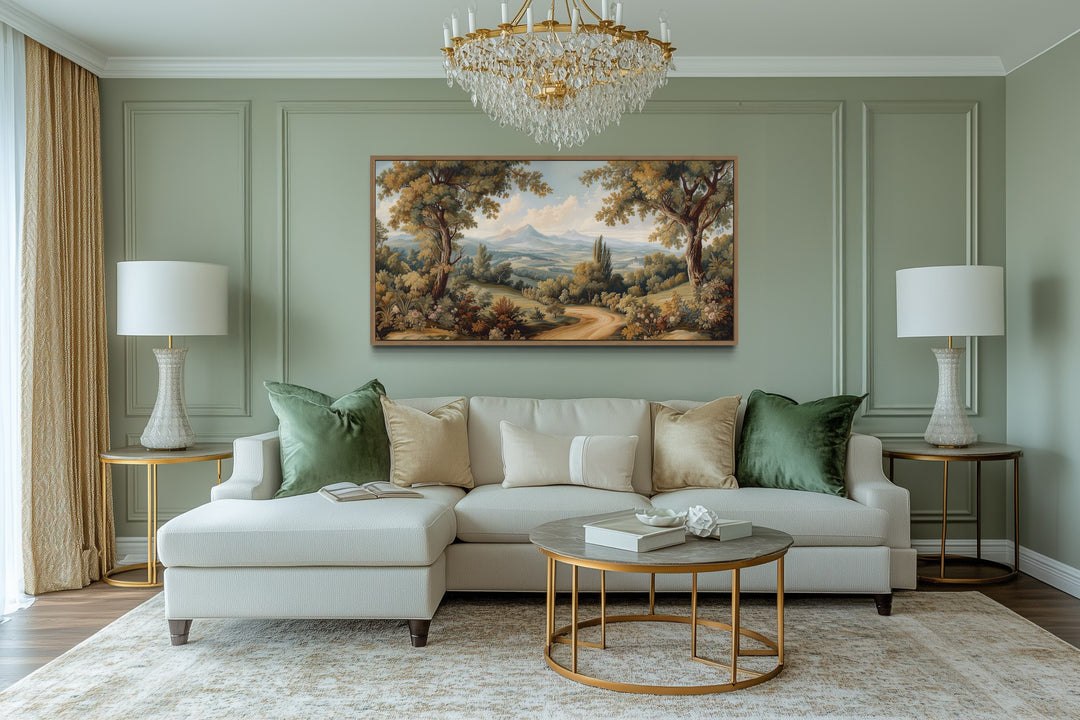 Antique Tapestry Wall Art – Framed Landscape Canvas With Classic European Style