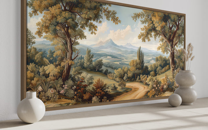 Antique Tapestry Wall Art – Framed Landscape Canvas With Classic European Style