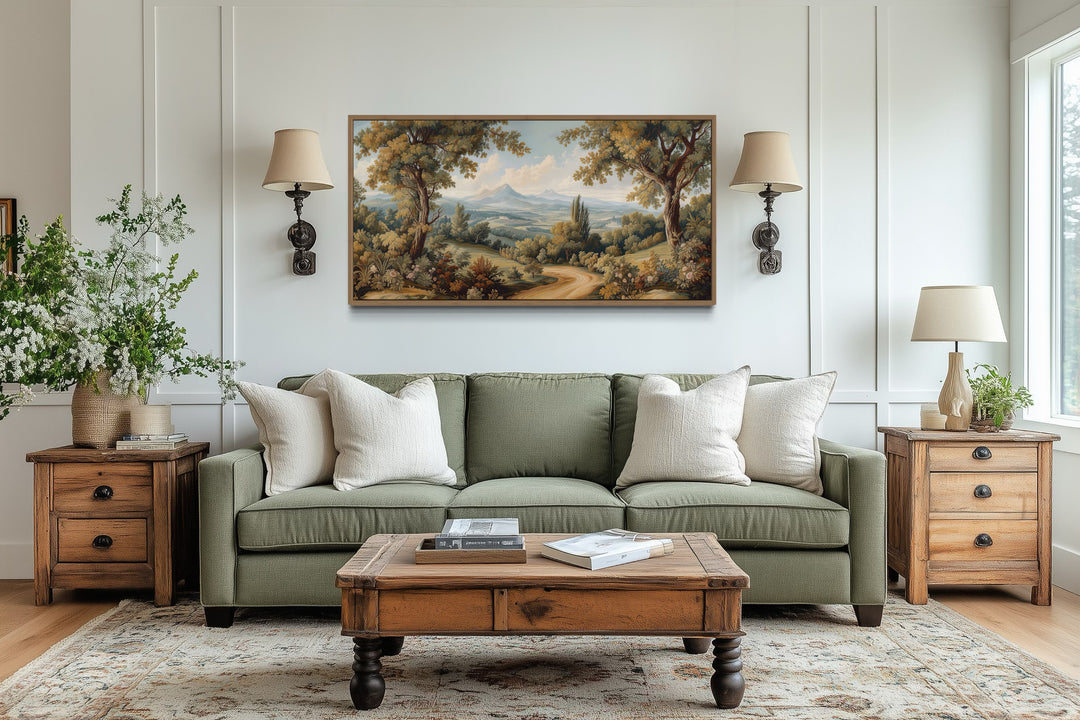 Antique Tapestry Wall Art – Framed Landscape Canvas With Classic European Style