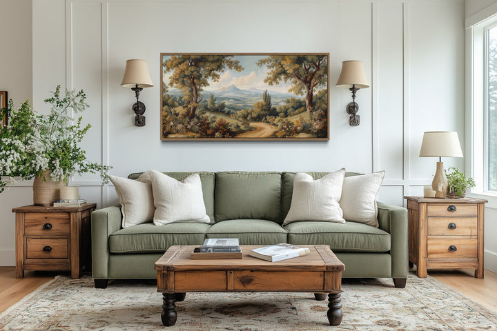 Antique Tapestry Wall Art – Framed Landscape Canvas With Classic European Style