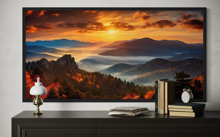 Appalachian Mountains Sunset Framed Canvas Wall Art