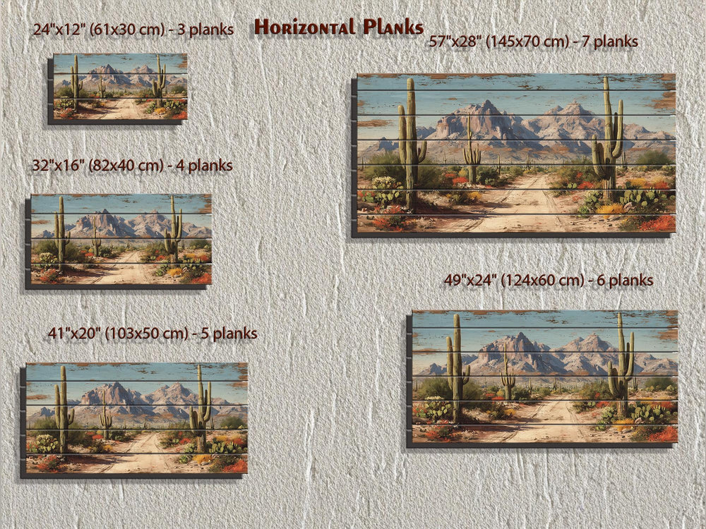 Arizona Desert Distressed Wood Wall Art