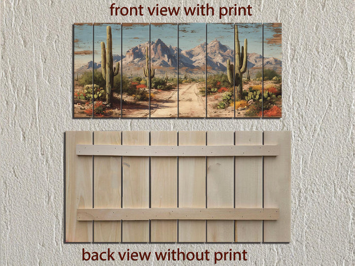 Arizona Desert Distressed Wood Wall Art