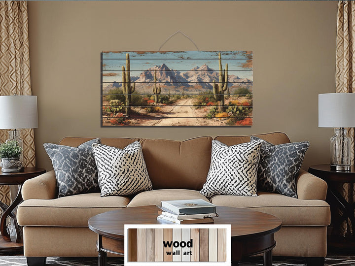 Arizona Desert Distressed Wood Wall Art