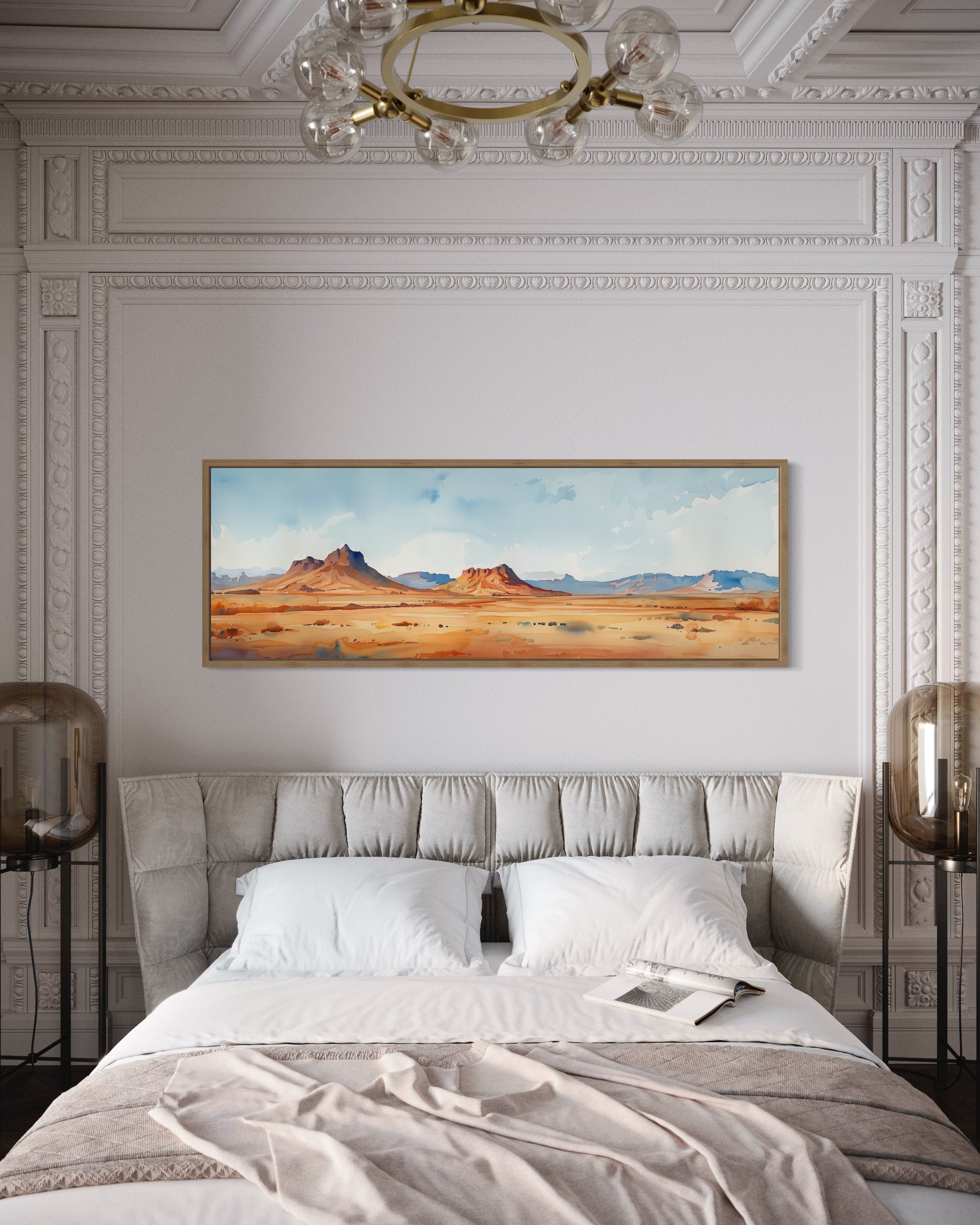 Arizona Desert Landscape Framed Canvas Wall Art | Minimalist Decor