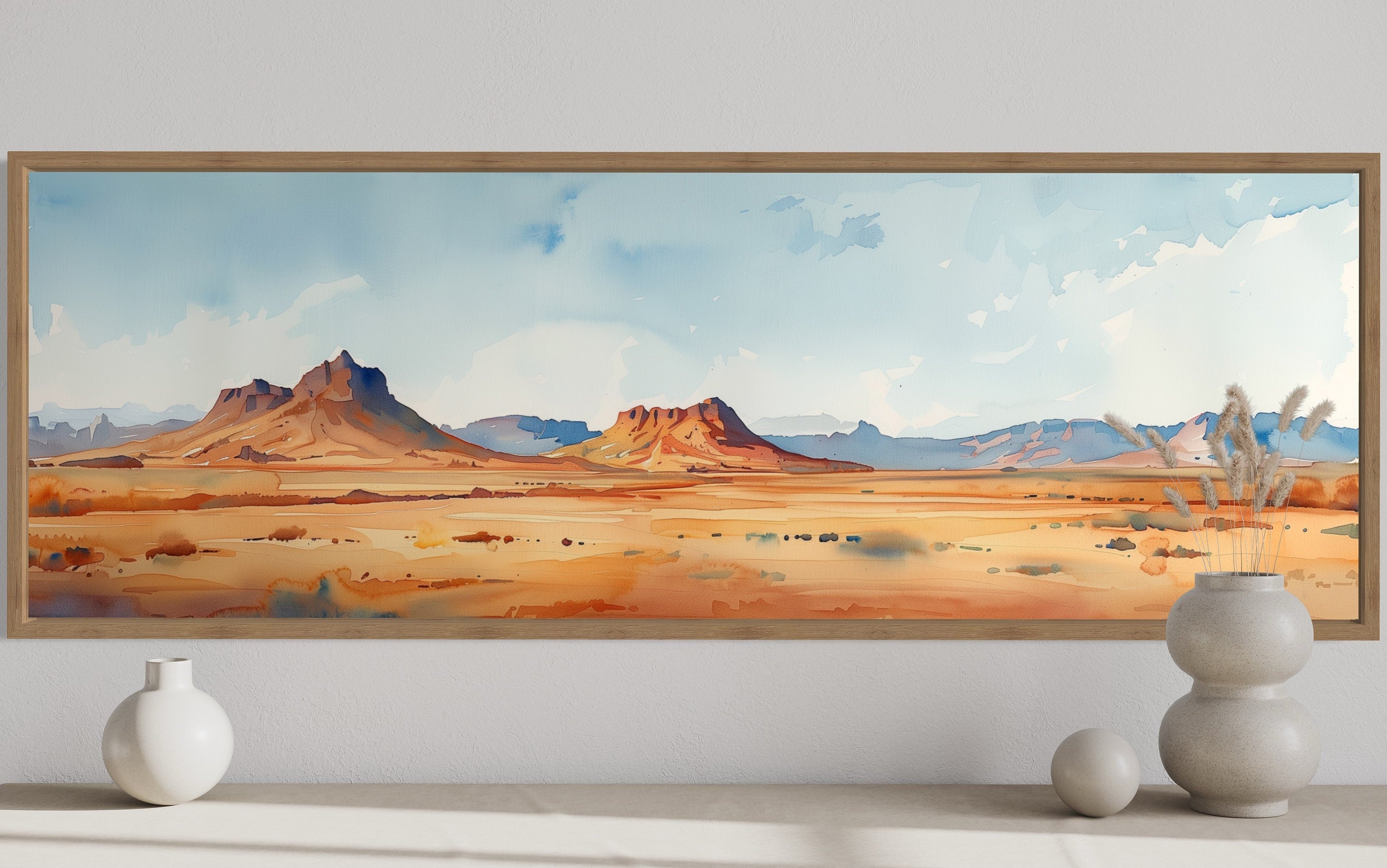 Arizona Desert Landscape Framed Canvas Wall Art | Minimalist Decor