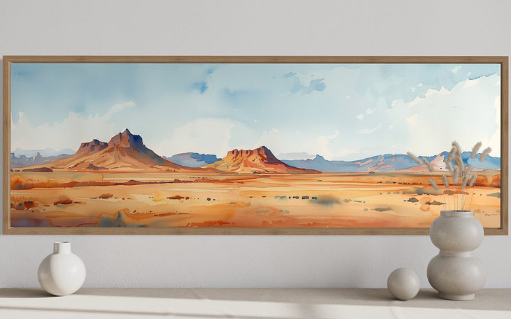 Arizona Desert Landscape Minimalist Horizontal Framed Canvas Wall Art