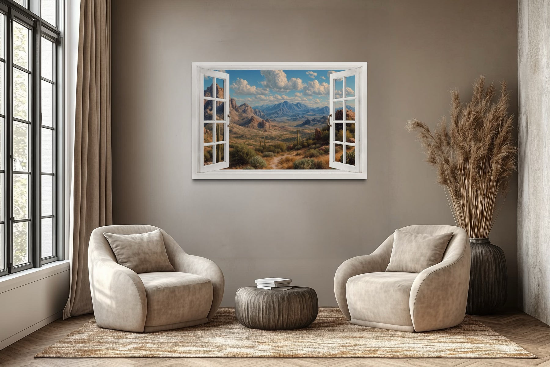 Window Picture Desert Free shipping