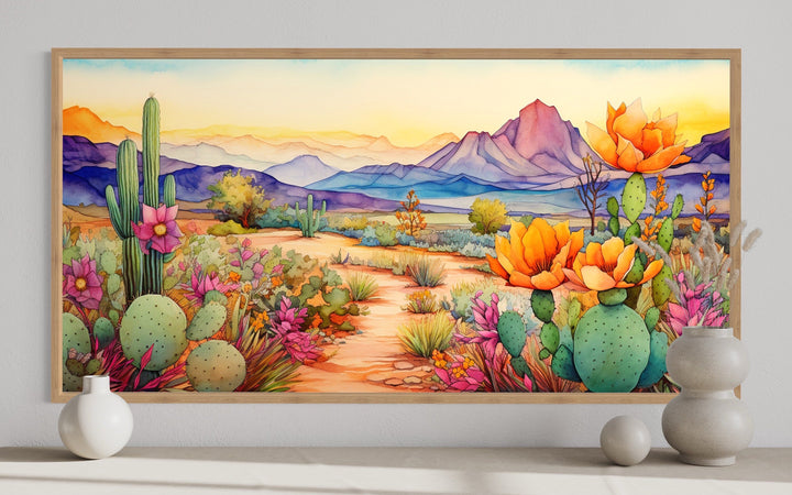 Arizona Desert Wall Art - Colorful Southwestern Canvas Print | Framed Desert Painting