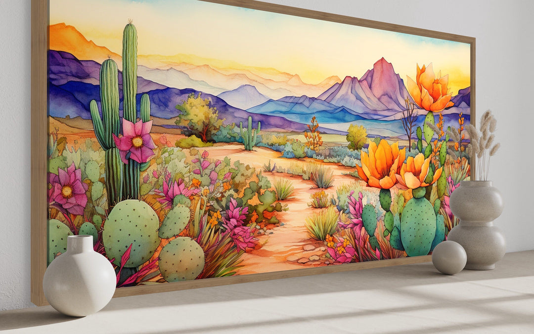 Arizona Desert Wall Art - Colorful Southwestern Canvas Print | Framed Desert Painting