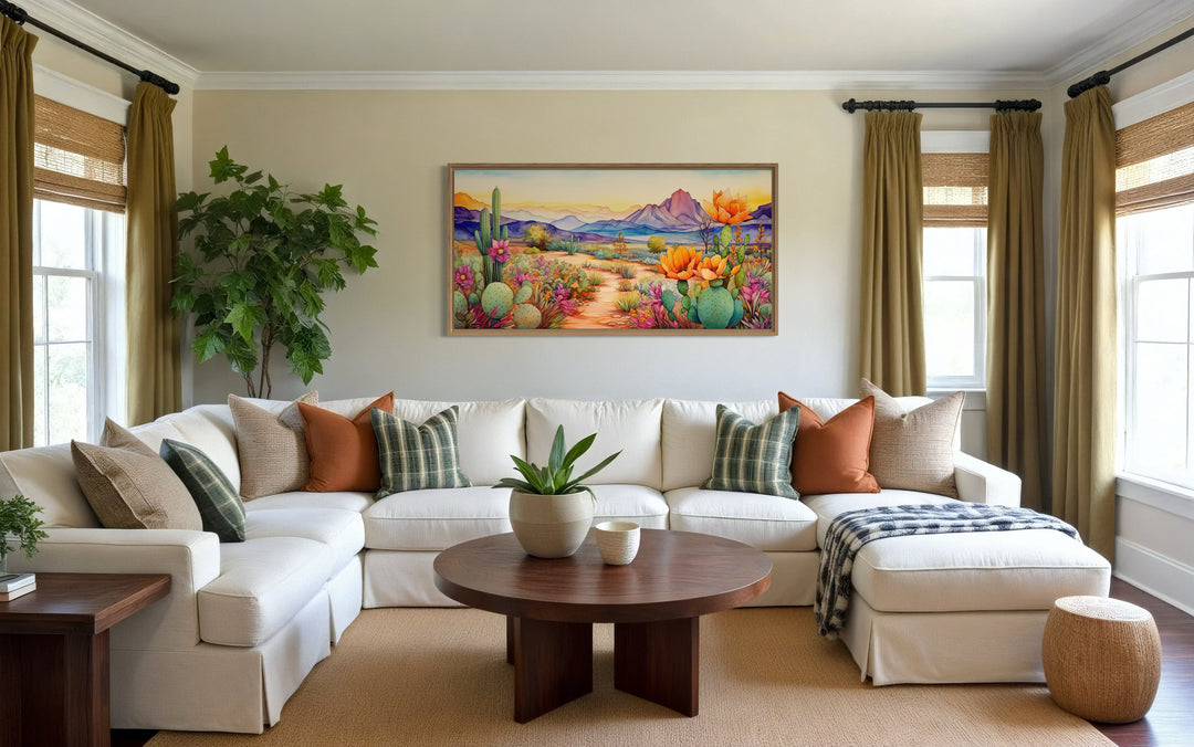 Arizona Desert Wall Art - Colorful Southwestern Canvas Print | Framed Desert Painting