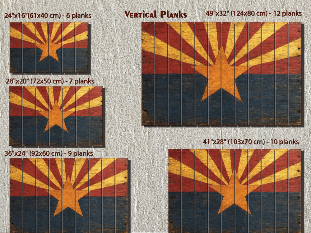 Arizona Flag Distressed Wood Wall Art