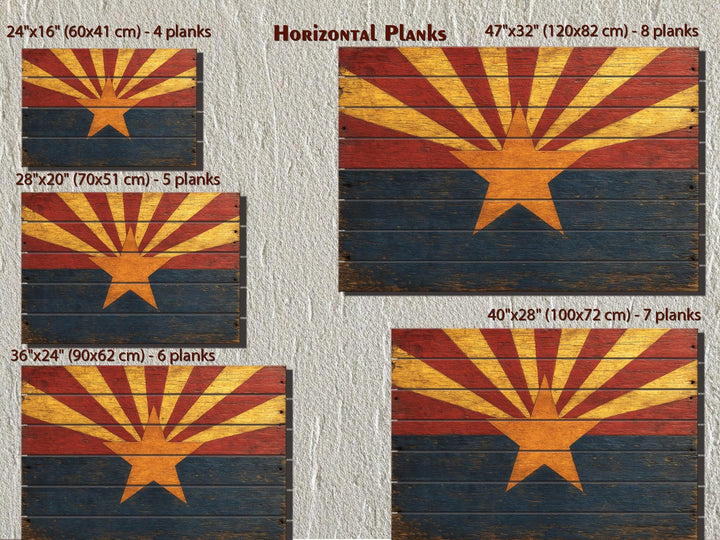 Arizona Flag Distressed Wood Wall Art