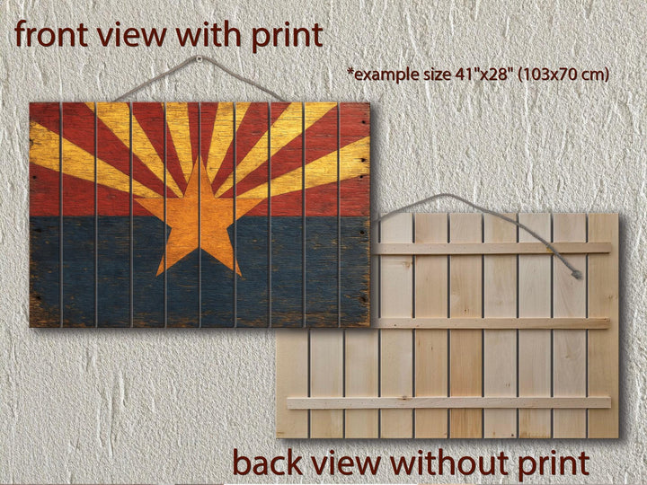 Arizona Flag Distressed Wood Wall Art