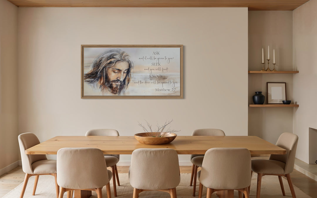 Ask And It Will Be Given Horizontal Scripture Framed Canvas Wall Art
