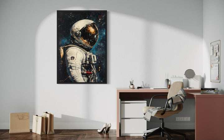 Astronaut Graffiti Framed Canvas Wall Art