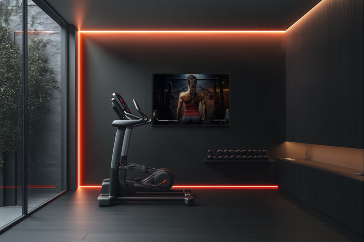 Athletic Woman Lifting Barbell Female Gym Wall Art
