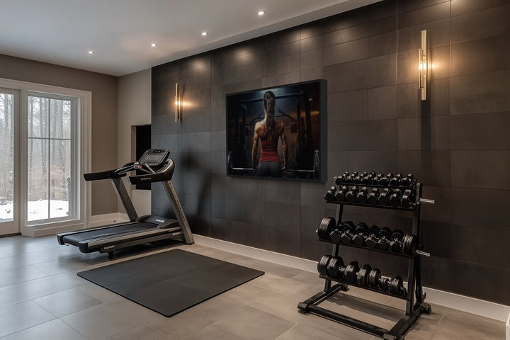 Athletic Woman Lifting Barbell Female Gym Wall Art