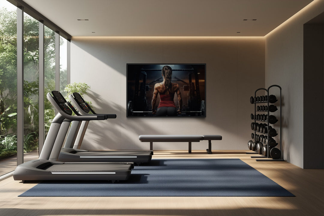 Athletic Woman Lifting Barbell Female Gym Wall Art