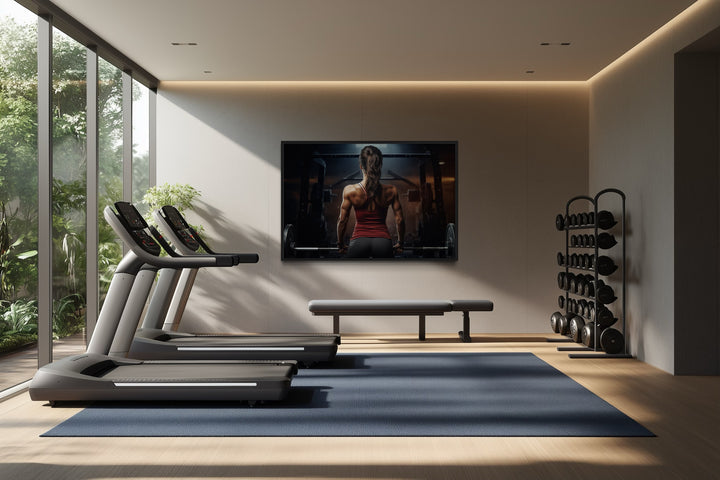 Athletic Woman Lifting Barbell Female Gym Wall Art