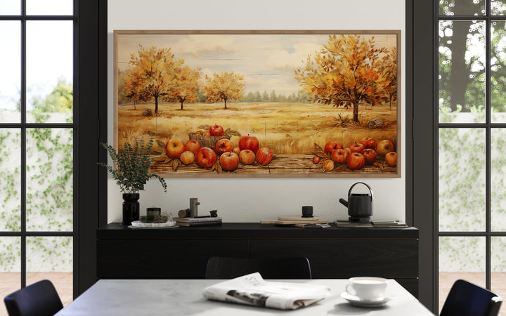 Autumn Apple Orchard Painting Farmhouse Kitchen Wall Art