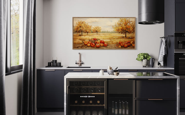 Autumn Apple Orchard Painting Farmhouse Kitchen Wall Art