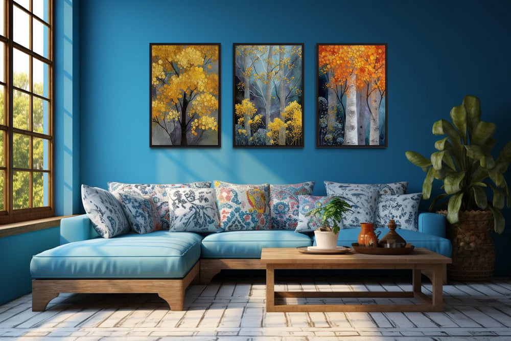 Autumn Aspen Trees Wall Art Set of 3