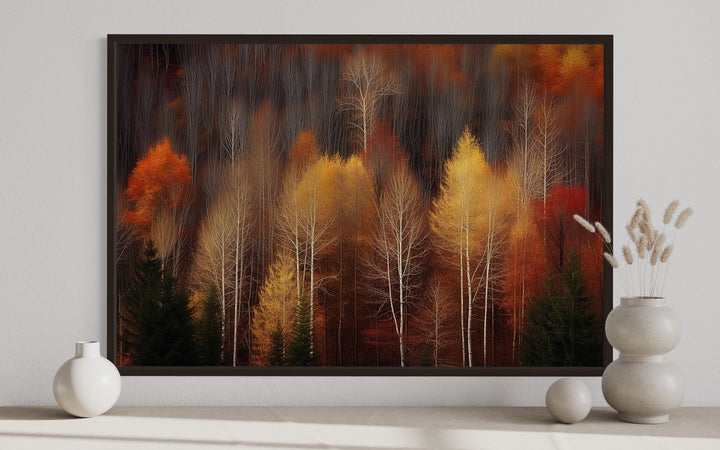 Autumn Forest Moody Framed Canvas Wall Art