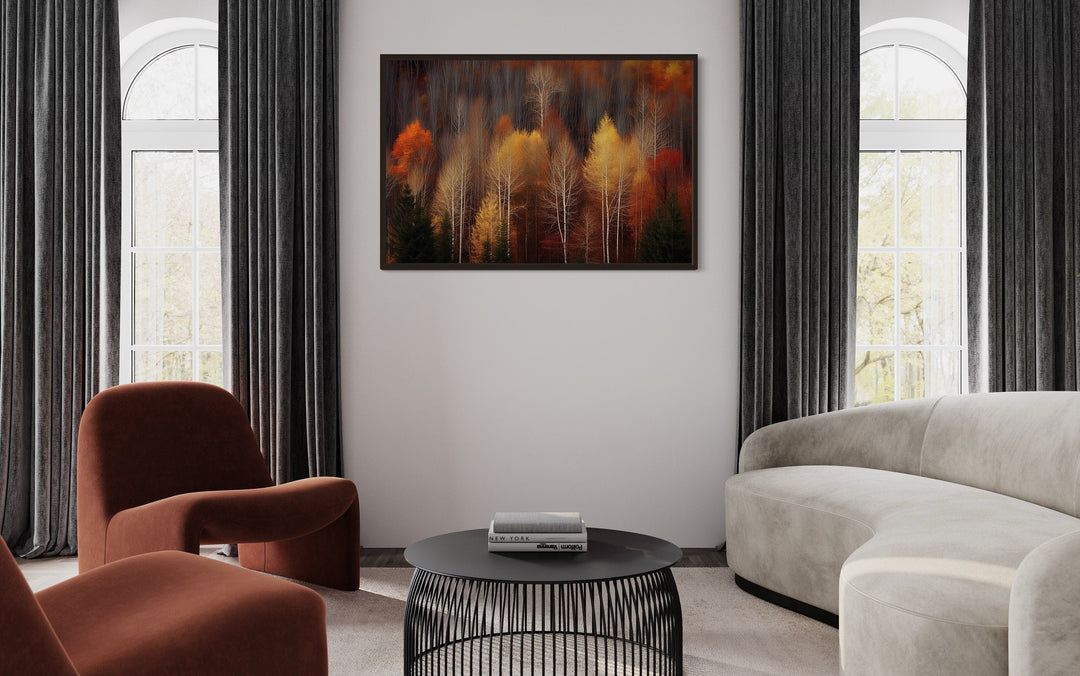 Autumn Forest Moody Framed Canvas Wall Art