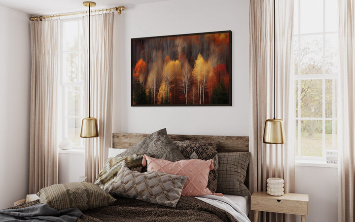 Autumn Forest Moody Framed Canvas Wall Art