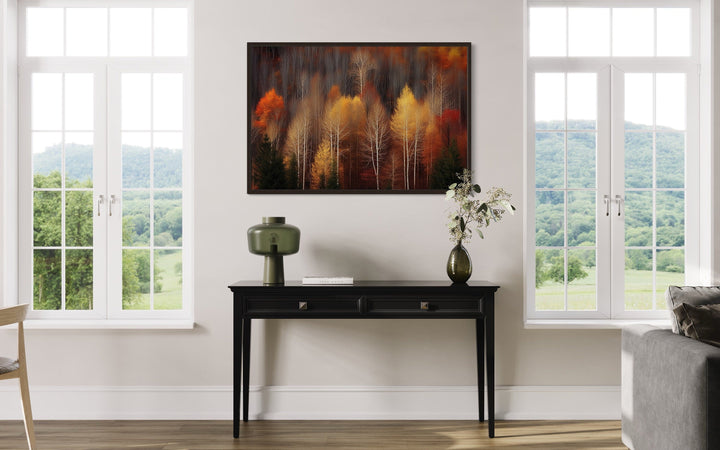 Autumn Forest Moody Framed Canvas Wall Art