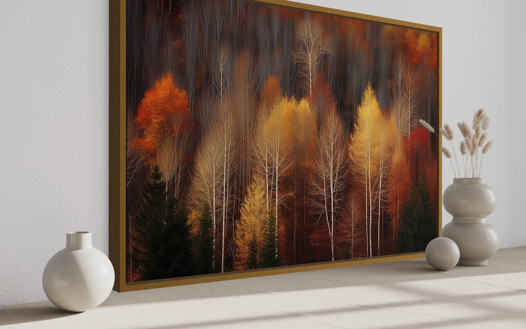 Autumn Forest Moody Framed Canvas Wall Art